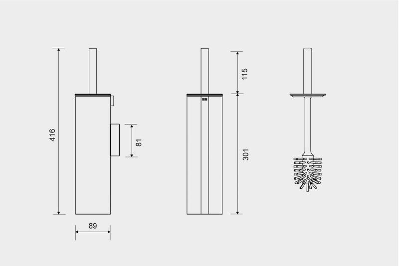 Unidrain ReFrame toiletbørste til væg - Messing Unidrain ReFrame toiletbørste til væg - Messing