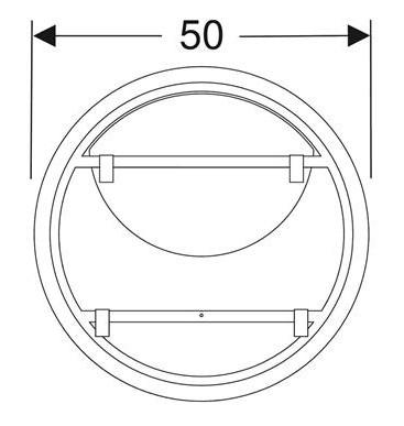 Geberit Option rundt spejl m/direkte og indirekte lys - &Oslash; 50 cm