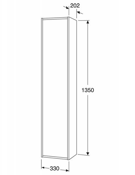 Gustavsberg Artic Small højskab m/spejldør - Sort ask Gustavsberg Artic Small højskab m/spejldør - Sort ask