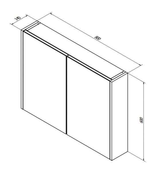 Sanibell Online 80 spejlskab - Gr&aring;