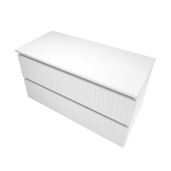 Sanibell Proline 101 underskab m/bordplade, lameller og skuffer - Mat hvid Sanibell Proline 101 underskab m/bordplade, lameller og skuffer - Mat hvid