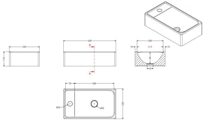 Sanibell Proline 40 mini møbelsæt m/låge - Sort eg Sanibell Proline 40 mini møbelsæt m/låge - Sort eg