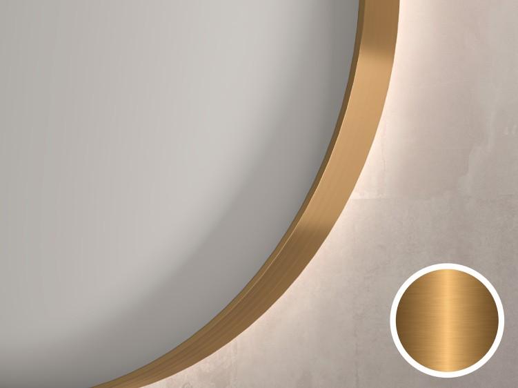 Sanibell Ink SP15 rundt spejl m/ramme Ø80 - Børstet mat guld Sanibell Ink SP15 rundt spejl m/ramme Ø80 - Børstet mat guld