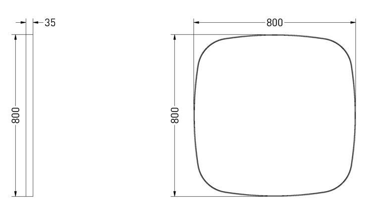 Sanibell Ink SP29 superellipse spejl m/ramme 80 x 80 cm - Børstet rustfrit stål Sanibell Ink SP29 superellipse spejl m/ramme 80 x 80 cm - Børstet rustfrit stål