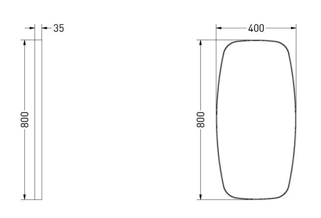 Sanibell Ink SP29 superellipse spejl m/ramme 40 x 80 cm - Mat hvid Sanibell Ink SP29 superellipse spejl m/ramme 40 x 80 cm - Mat hvid