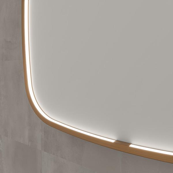 Sanibell Ink SP31 spejl m/lys, varme og sensor 140 x 80 cm - Børstet kobber Sanibell Ink SP31 spejl m/lys, varme og sensor 140 x 80 cm - Børstet kobber