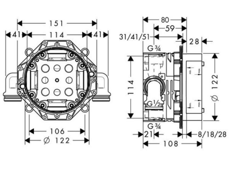 hansgrohe Rebris komplet brusesystem til indbygning - Mat sort