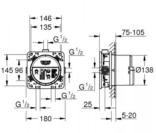 Grohe Essence komplet indbygningspakke m/SmartActive til badekar - Børstet hard graphite Grohe Essence komplet indbygningspakke m/SmartActive til badekar - Børstet hard graphite