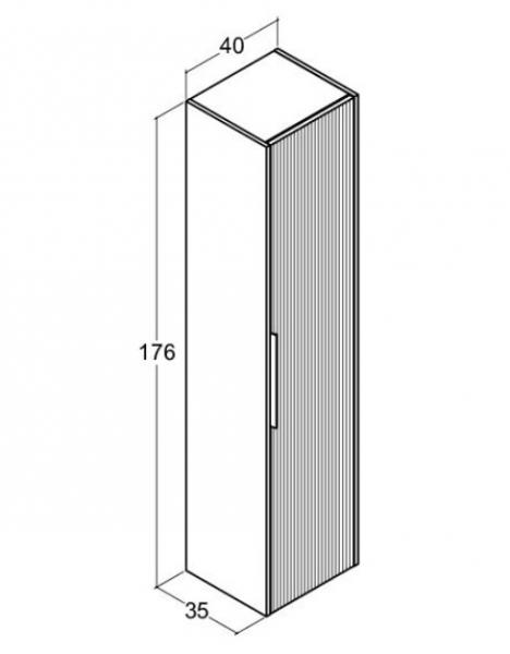 Dansani Mido+ Classic højskab m/1 låge - Stribet/mat sand Dansani Mido+ Classic højskab m/1 låge - Stribet/mat sand