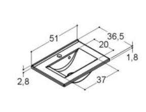 Dansani Mido+ møbelsæt 50 m/Amber mini håndvask - Hvid mat Dansani Mido+ møbelsæt 50 m/Amber mini håndvask - Hvid mat