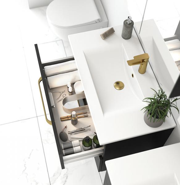 Dansani Mido+ 80 møbelsæt m/Amber møbelvask - Sort struktur Dansani Mido+ 80 møbelsæt m/Amber møbelvask - Sort struktur