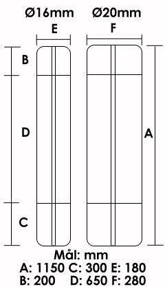 Varmefordelingsplade 20mm - 1150x280 mm s&oslash;mfri Alu
