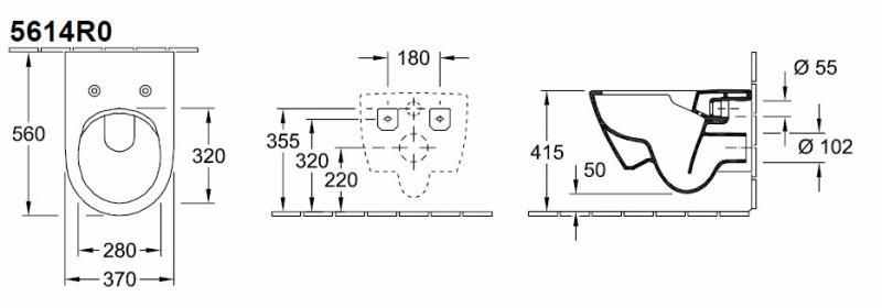 Villeroy & Boch Subway 2.0 m/RIMless og C+ toiletpakke inkl. s&aelig;de m/soft-close, mellem cisterne og hvid betjening