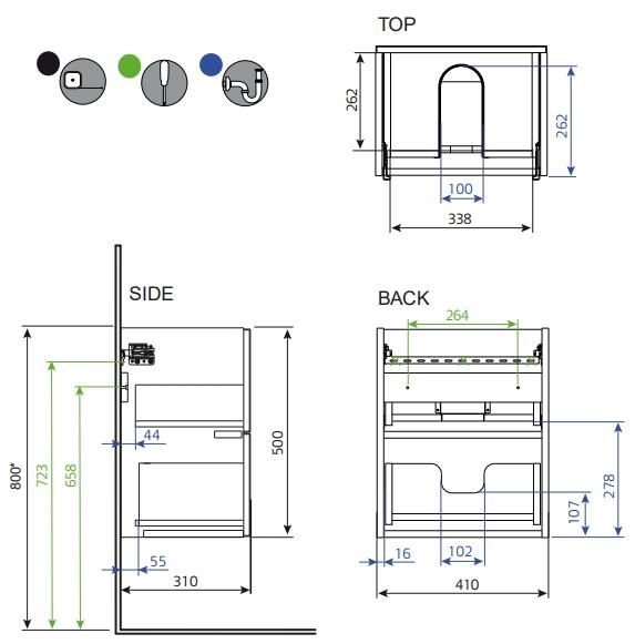 Hafa Neat 420 m&oslash;bels&aelig;t m/skuffer - Gr&oslash;n