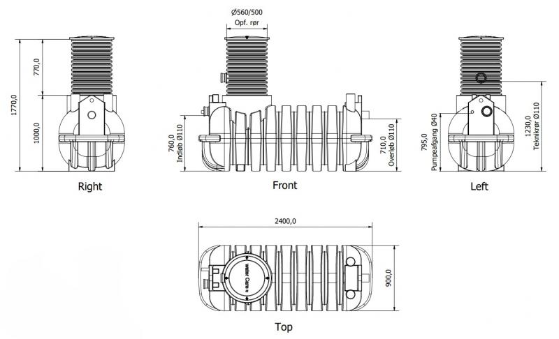 Watercare komplet regnvandsanlæg til have 1200L Watercare komplet regnvandsanlæg til have 1200L
