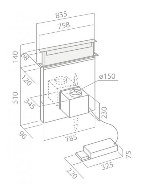 Eico Pandora N indbygget emh&aelig;tte t/ bordplade - Sort