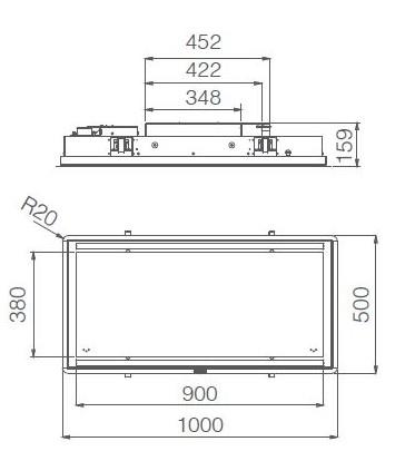 Eico Illusion H16 BL MAT/A/100 indbygget emh&aelig;tte t/ loft el. niche - Sort