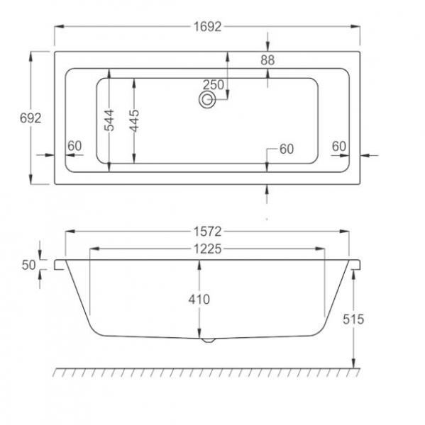 Strømberg Quantum badekar t/indbygning - 170 x 70 - 2 ryglæn Strømberg Quantum badekar t/indbygning - 170 x 70 - 2 ryglæn