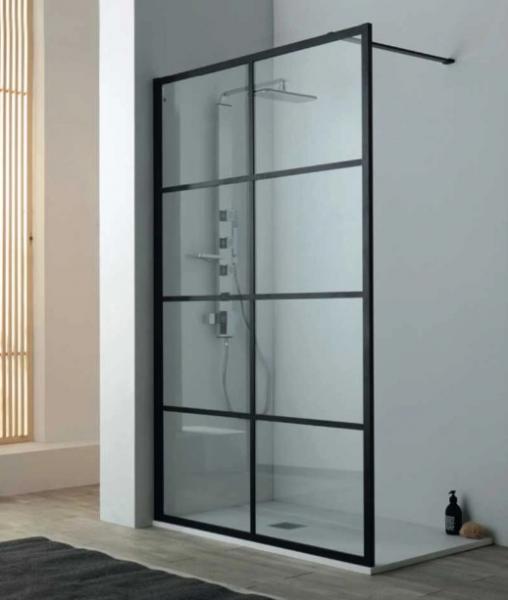 Lavabo Walk In fast brusev&aelig;g - Klar glas/Mat sort - 90 cm