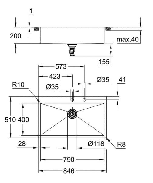 Grohe K800 k&oslash;kkenvask i rustfrit st&aring;l