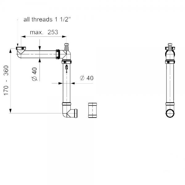 Lavabo Panama pladsbesparende vandlås til køkkenvask Lavabo Panama pladsbesparende vandlås til køkkenvask