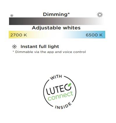 Lutec Fadi Solar udend&oslash;rs v&aelig;glampe m/solceller og sensor - Mat sort