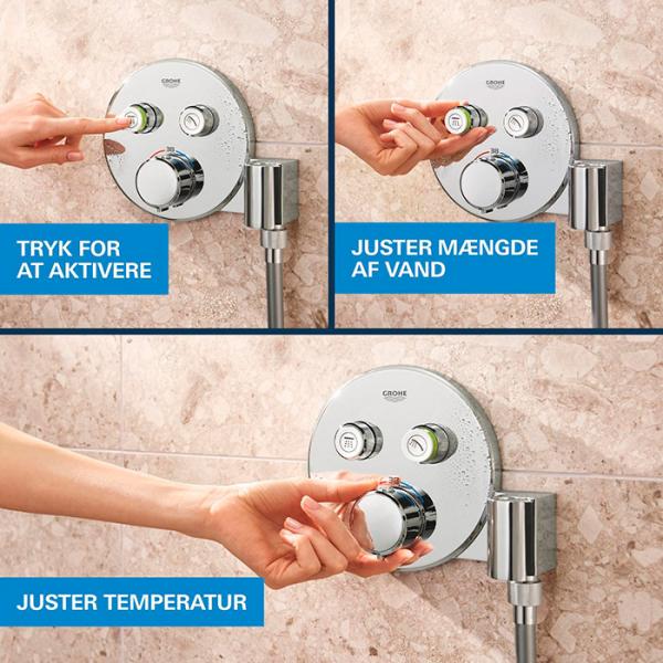 Grohe Precision SmartControl 260 komplet brusesystem til indbygning Grohe Precision SmartControl 260 komplet brusesystem til indbygning