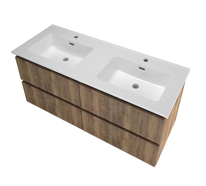 Sanibell Proline 120 møbelsæt m/lameller, 4 skuffer og dobbeltvask - Terra eg Sanibell Proline 120 møbelsæt m/lameller, 4 skuffer og dobbeltvask - Terra eg