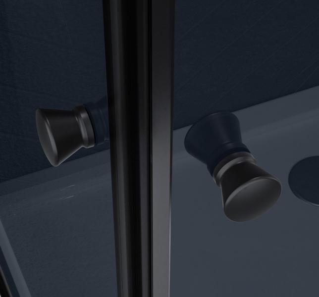 Nortiq brusehj&oslash;rne 90x90 - M&oslash;rkt glas/mat sort