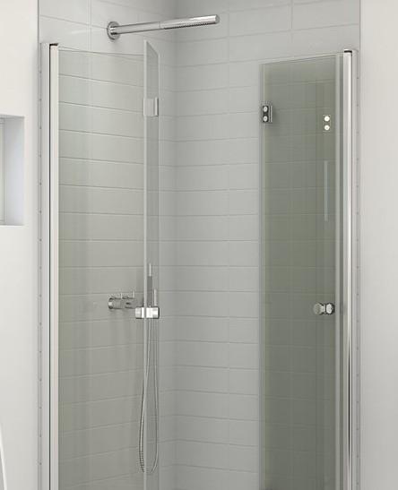 Dansani Match B+B bruseniche m/foldedøre - 70x70 cm - Klar glas/mat krom Dansani Match B+B bruseniche m/foldedøre - 70x70 cm - Klar glas/mat krom