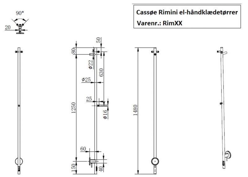 Cass&oslash;e Rimini h&aring;ndkl&aelig;det&oslash;rrer - B&oslash;rstet rustfrit st&aring;l