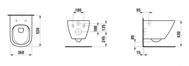 Laufen Lua RIMless toiletpakke inkl. sæde m/soft-close, cisterne og mat sort betjening Laufen Lua RIMless toiletpakke inkl. sæde m/soft-close, cisterne og mat sort betjening