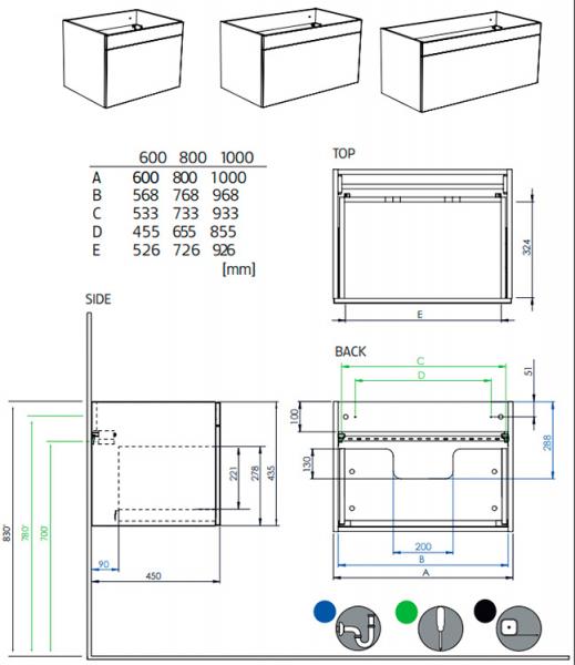Hafa Haze 60 møbelpakke m/On soft håndvask - Mat grøn Hafa Haze 60 møbelpakke m/On soft håndvask - Mat grøn
