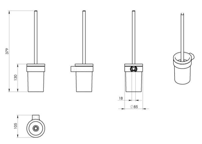 Hefe Piren sæt af badtilbehør - Børstet messing Hefe Piren sæt af badtilbehør - Børstet messing