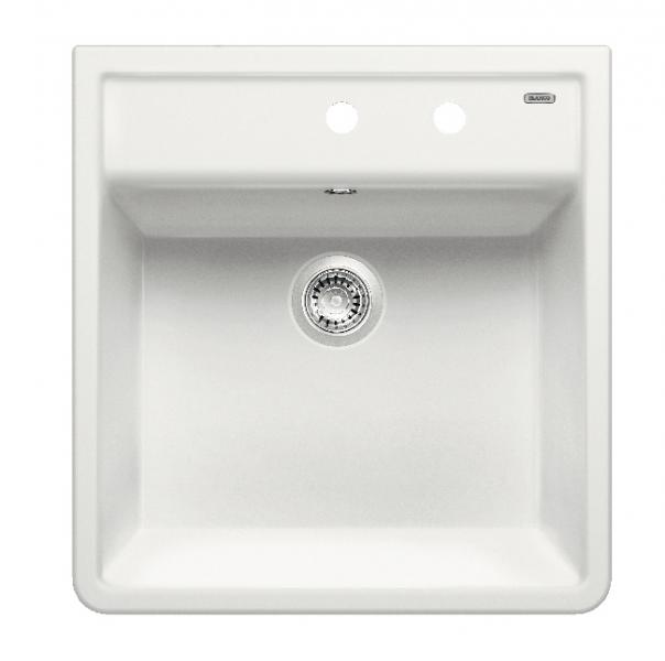 Blanco Panor 60 k&oslash;kkenvask i porcel&aelig;n m/2 hanehuller - Krystalhvid