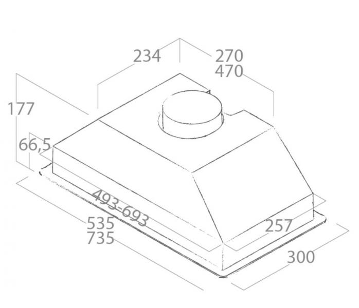 Eico Era C 60 BL emh&aelig;tte til indbygning - Sort
