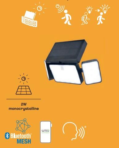 Lutec Tuda 3 Solar udend&oslash;rs v&aelig;glampe m/solceller og sensor