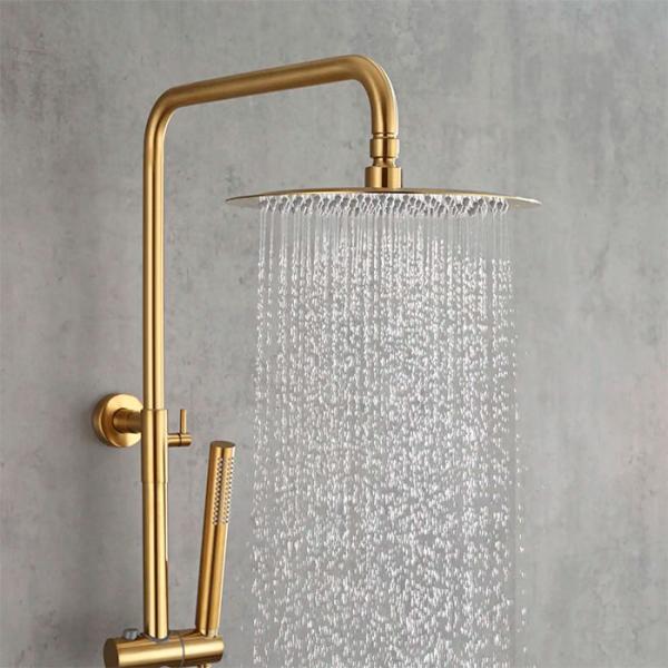 Lavabo Studio og Mira RS komplet pakke til badeværelset - Børstet messing PVD Lavabo Studio og Mira RS komplet pakke til badeværelset - Børstet messing PVD