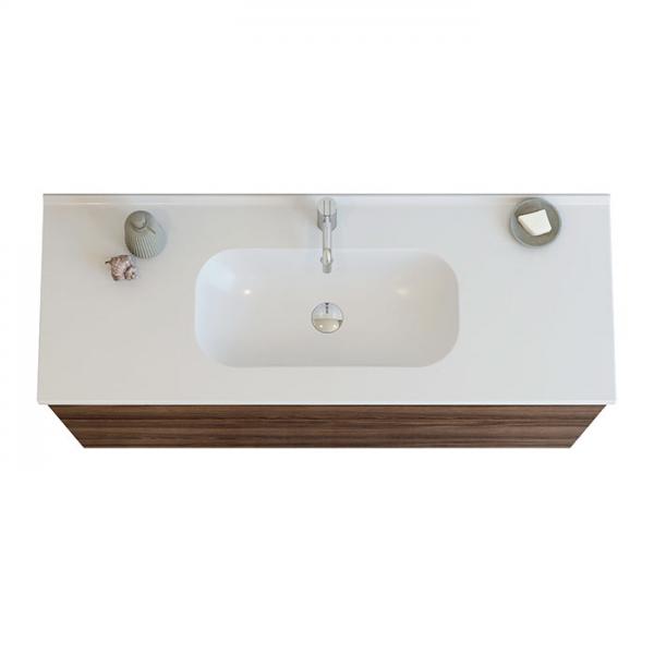 Dansani Luna 121 møbelsæt m/Kantate vask, høj skuffe og indretning - Brun eg Dansani Luna 121 møbelsæt m/Kantate vask, høj skuffe og indretning - Brun eg