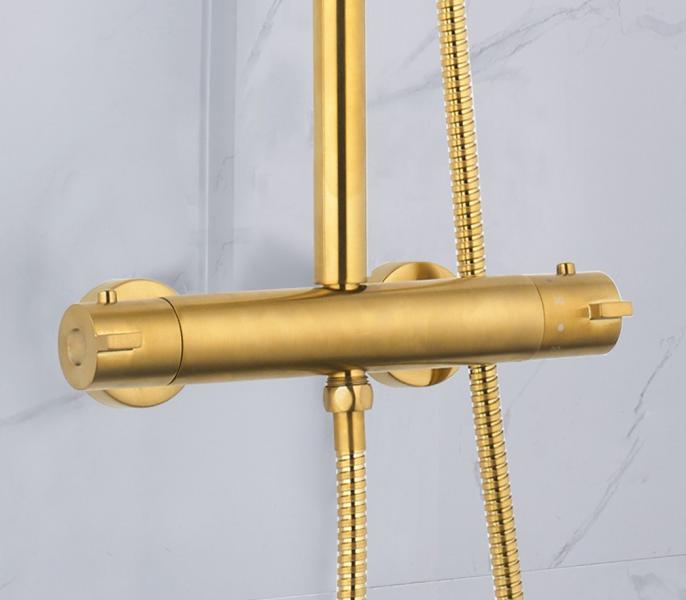 Nortiq komplet brusesystem &Oslash;22 - B&oslash;rstet messing