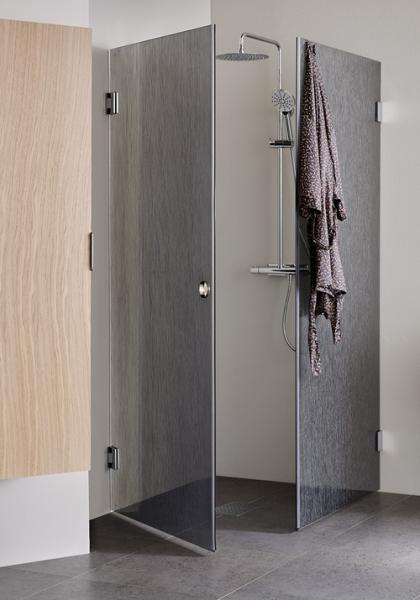 Hafa Infinity bruseniche - Lace glas - Krom - 90x90 cm Hafa Infinity bruseniche - Lace glas - Krom - 90x90 cm