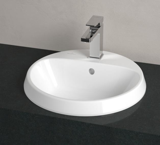 V&B Architectura &Oslash;45 h&aring;ndvask t/nedf&aelig;ldning - Med overl&oslash;b - 1 hanehul