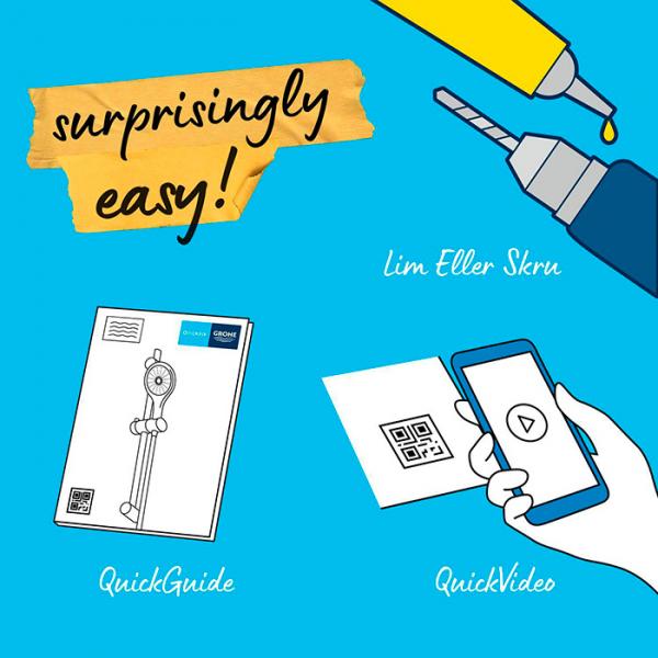 Grohe Vitalio Start 110 brusesæt 3 sprays m/Water Saving Grohe Vitalio Start 110 brusesæt 3 sprays m/Water Saving